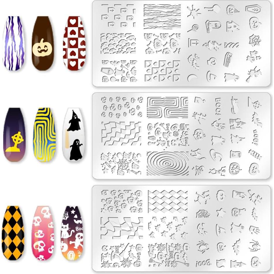 Kit de Estampado de Uñas Halloween Beinkmake 3 Piezas