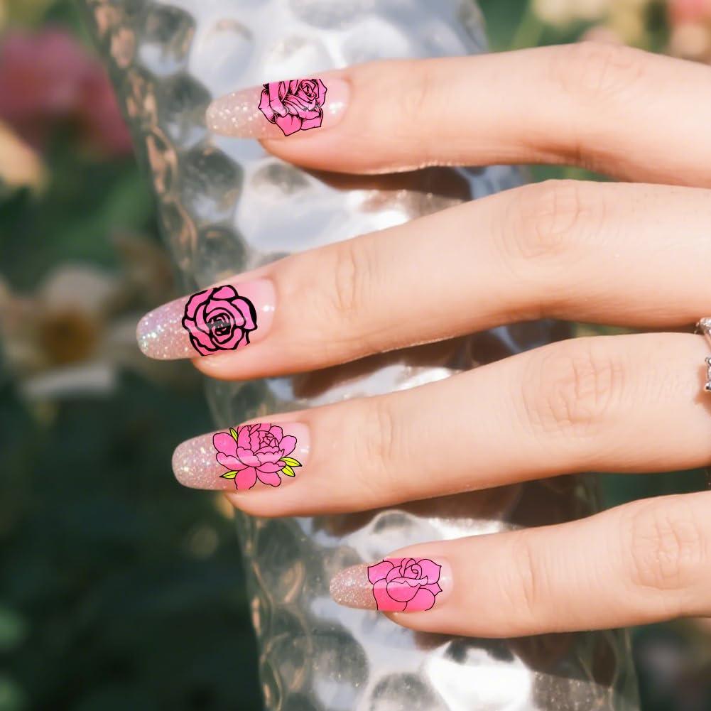 Plantillas de Arte de Uñas PH PandaHall - 3 Piezas Insectos y Flores