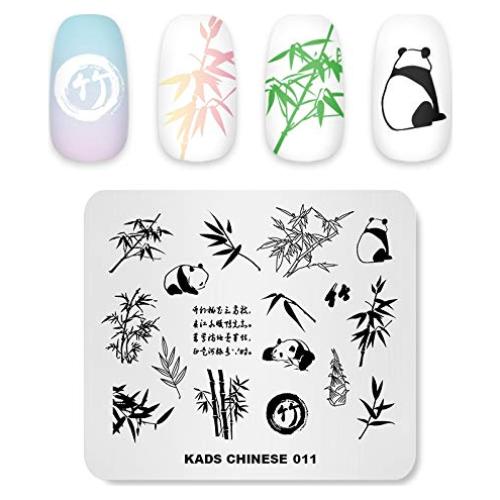 Plantilla de Estampado de Uñas NAILART CN011 Panda Bambú 8x7cm