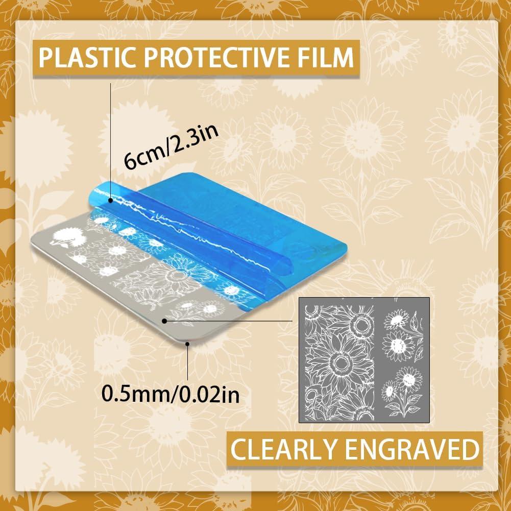 Plantillas de Estampado de Uñas PH PandaHall 9 Piezas Floral