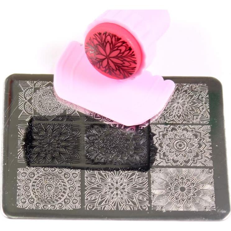 Kit de Estampado de Uñas 10 Placas + Estampador + Raspador