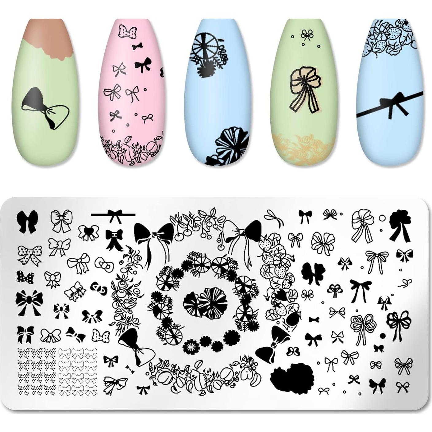 Kit de Estampado de Uñas 6 Piezas FaCai Corazones 12.5x6cm