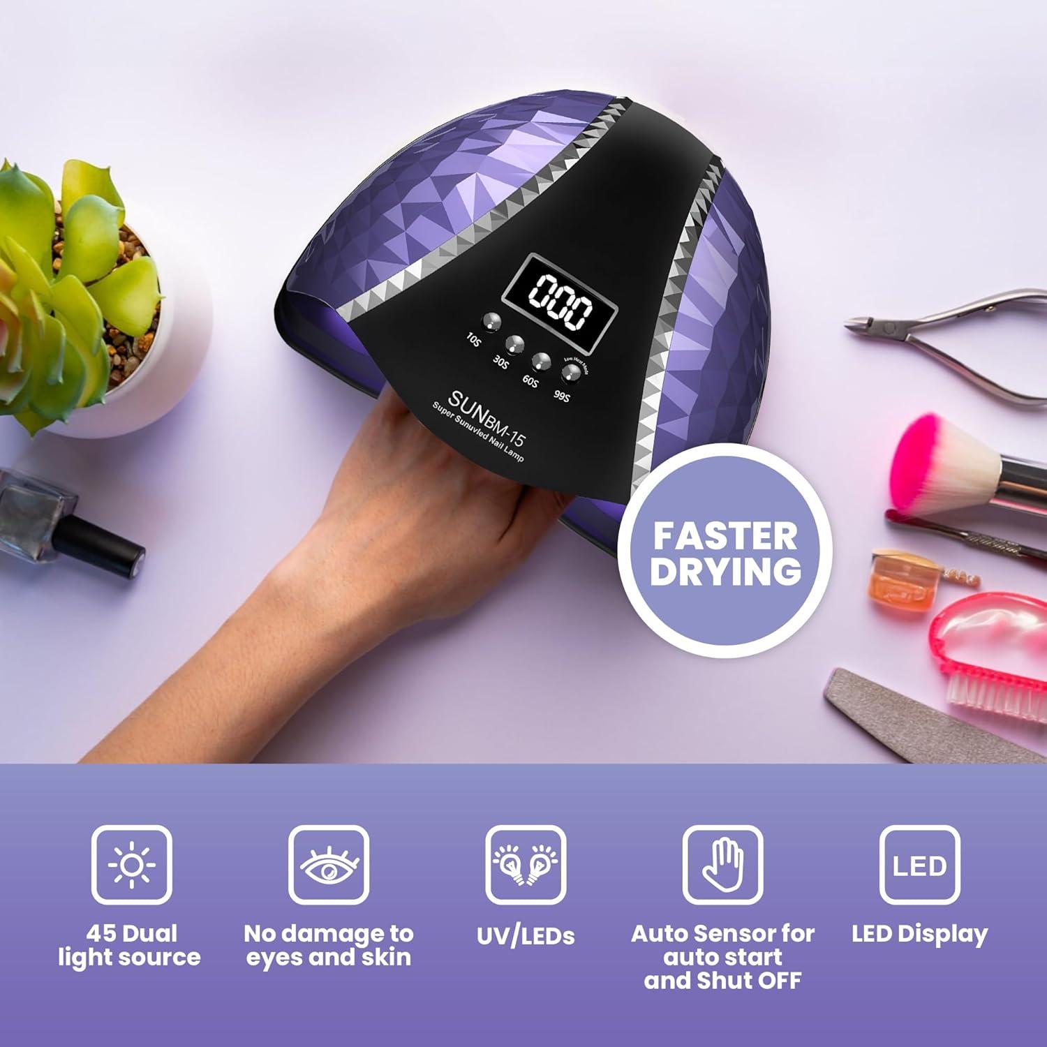 Lámpara de Uñas UV LED 180W ManicureFX con Sensor y LCD