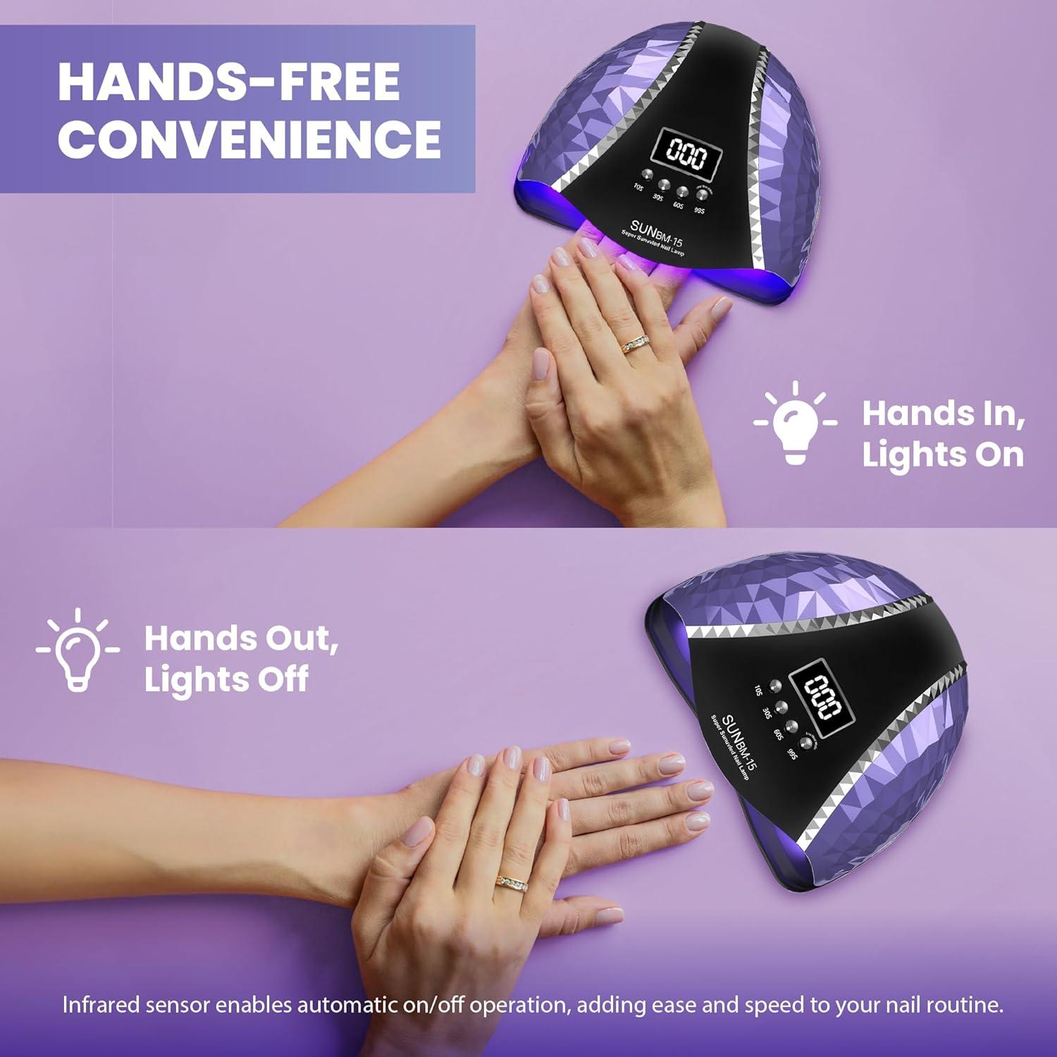 Lámpara de Uñas UV LED 180W ManicureFX con Sensor y LCD