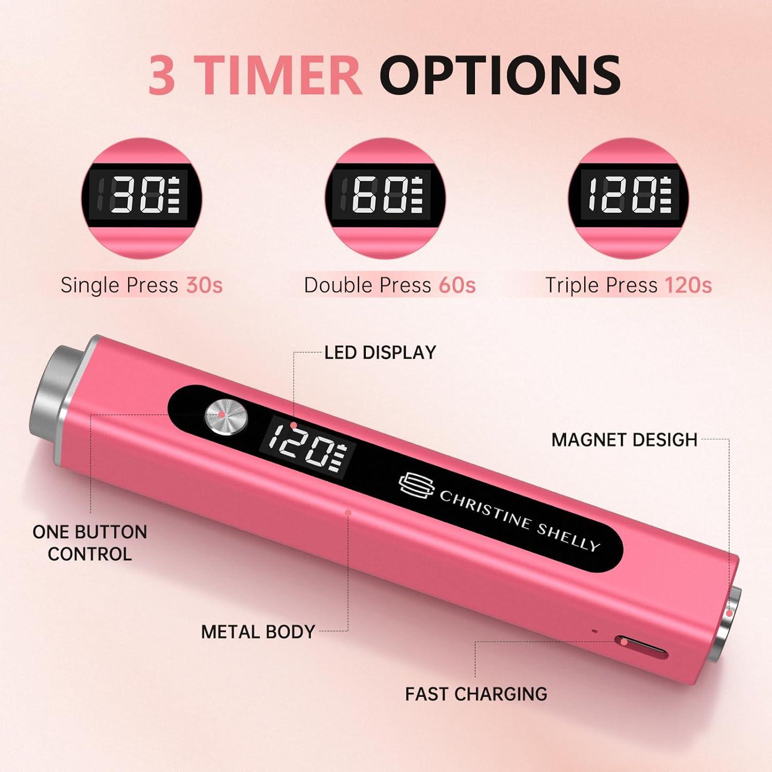 Lámpara UV de Uñas Inalámbrica CHRISTINE SHELLY 3 en 1