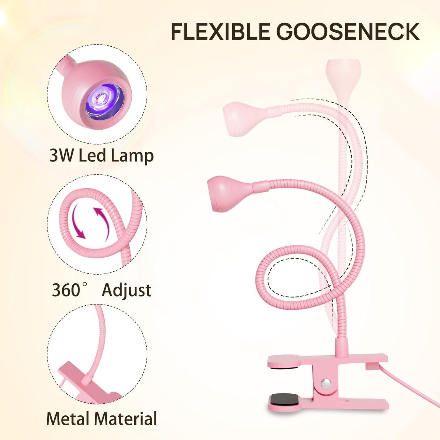 Lámpara de Uñas UV LED AORAEM Rosa con Control de Pie