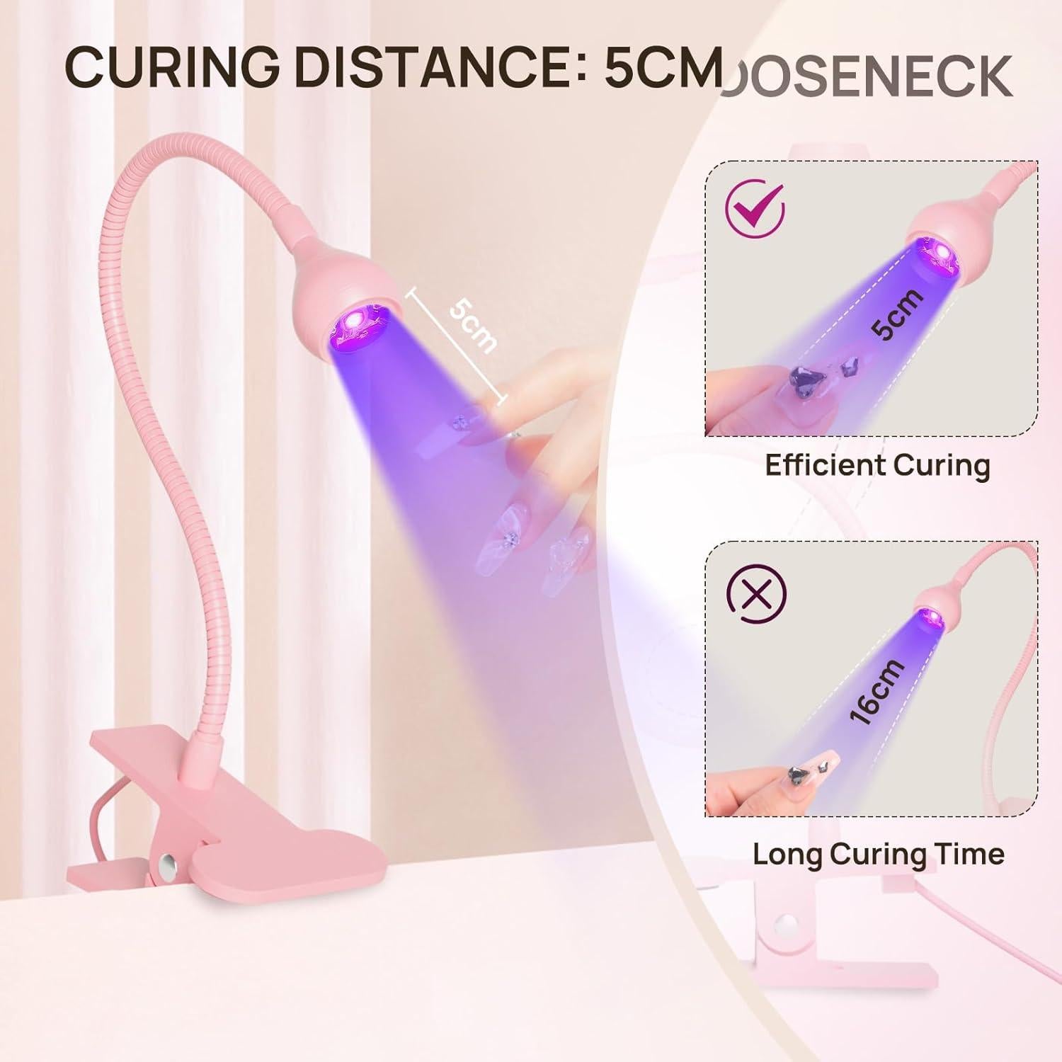 Lámpara de Uñas UV LED AORAEM Rosa con Control de Pie