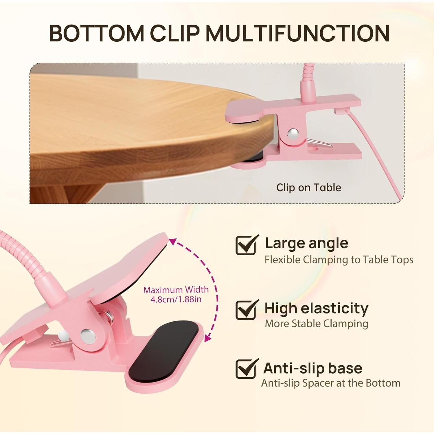 Lámpara de Uñas UV LED AORAEM Rosa con Control de Pie