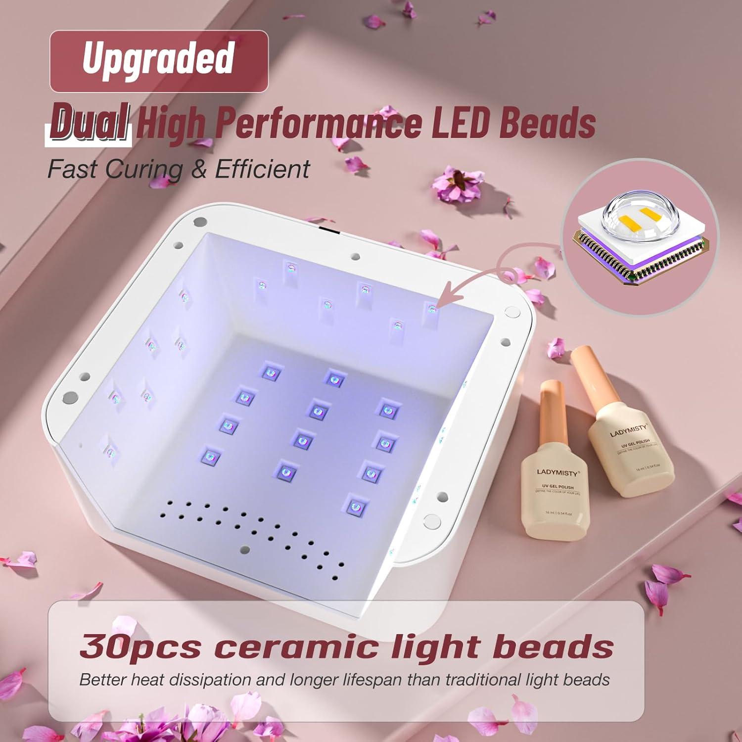 Lámpara UV Recargable 268W LadyMisty para Uñas de Gel