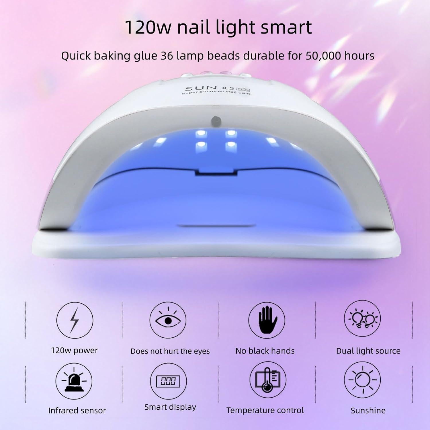 Lámpara UV para Uñas de Gel SUN X5 PLUS 120W con 36 LED