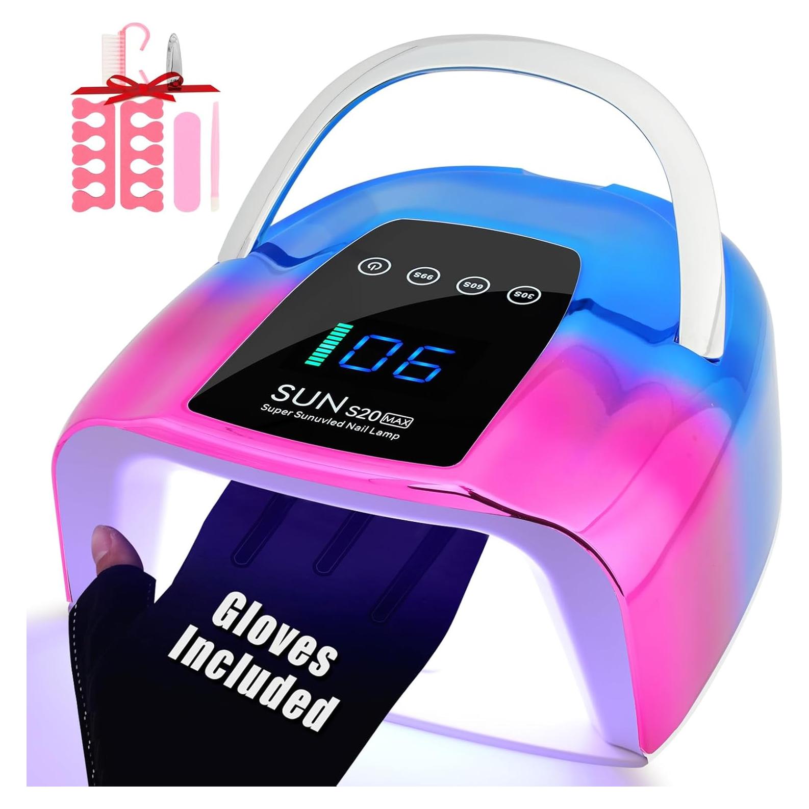 Lámpara de Uñas LED UV Inalámbrica ShineCai S20 128W Portátil