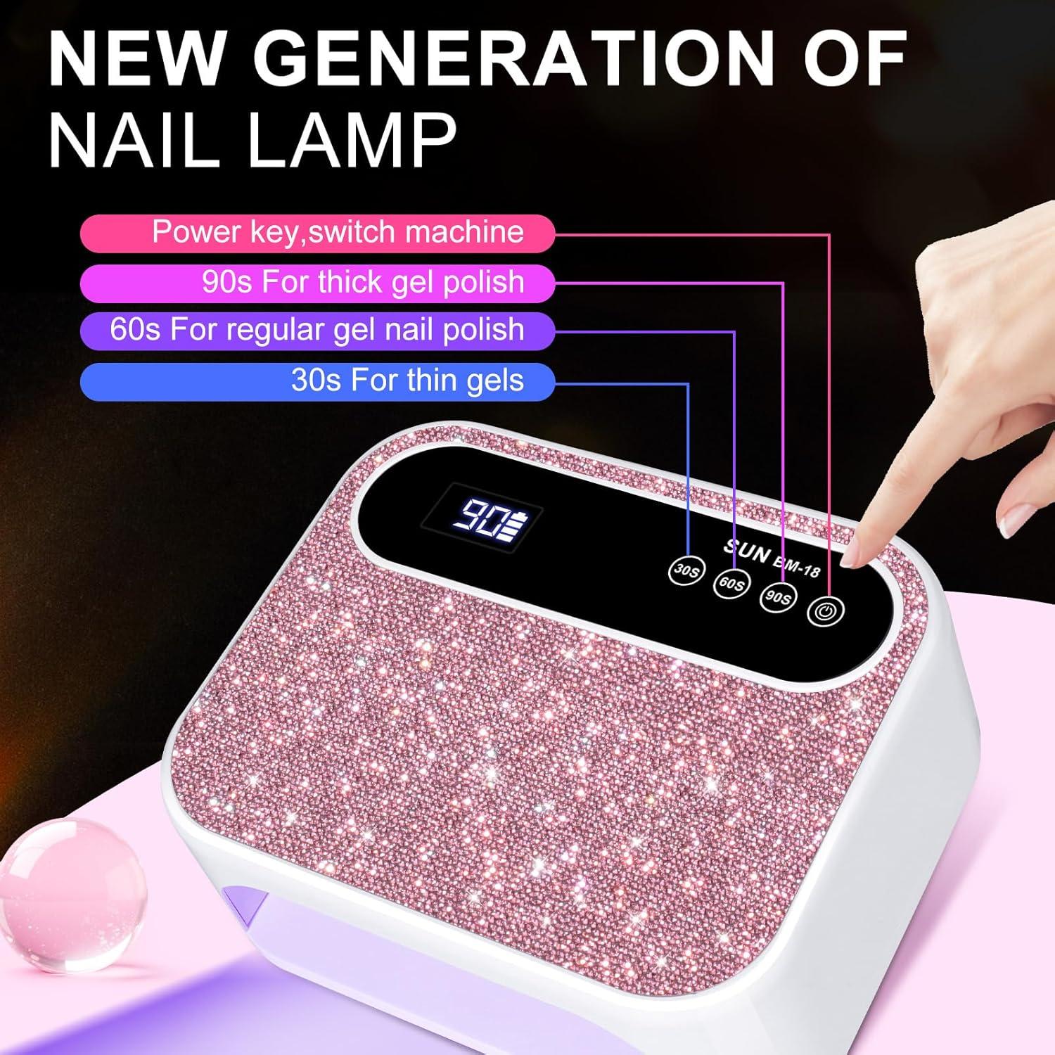 Lámpara de Uñas LED ANYINS 126W Rosa con Sensor Automático