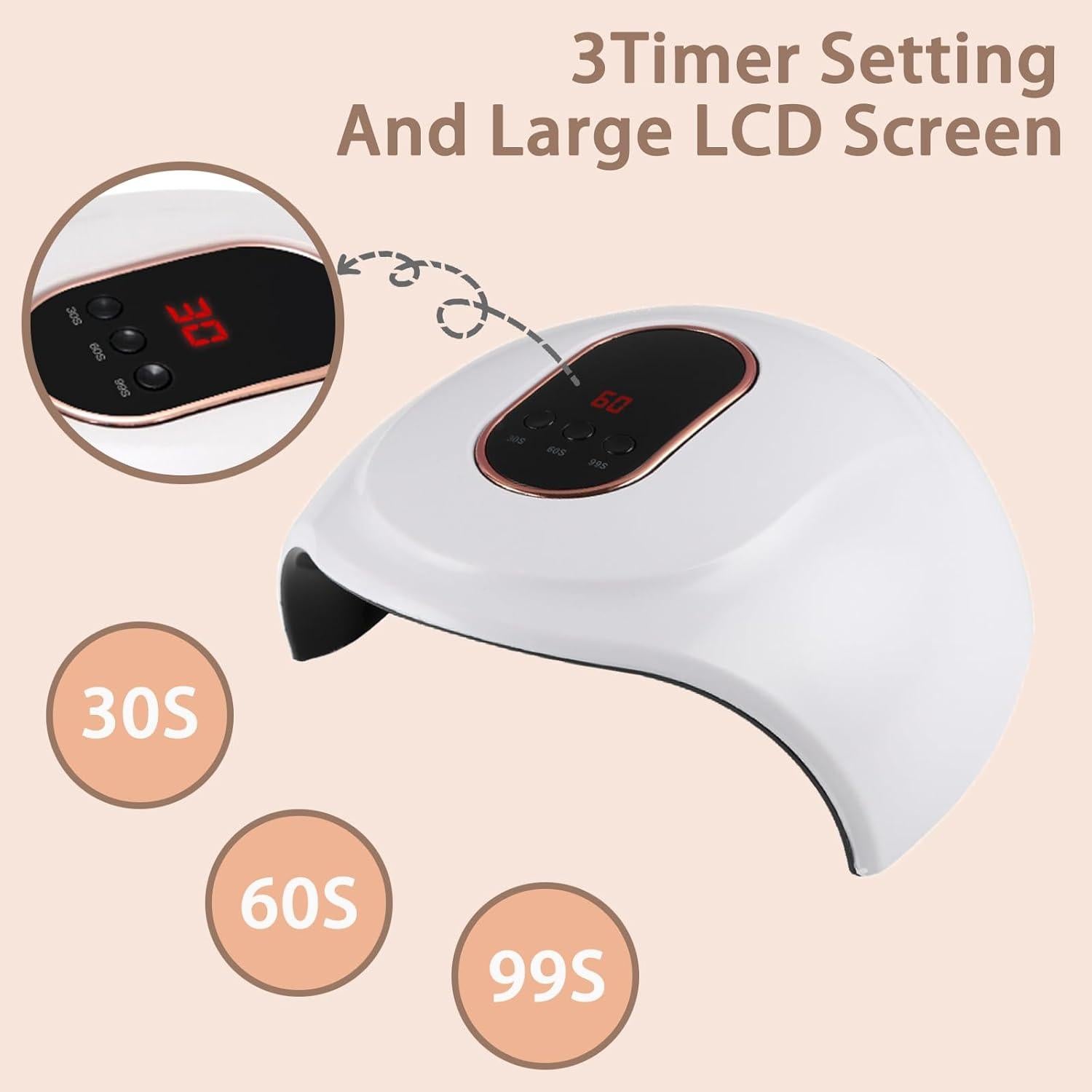 Lámpara de Uñas LED SUILU 54W con 18 Perlas y Temporizador