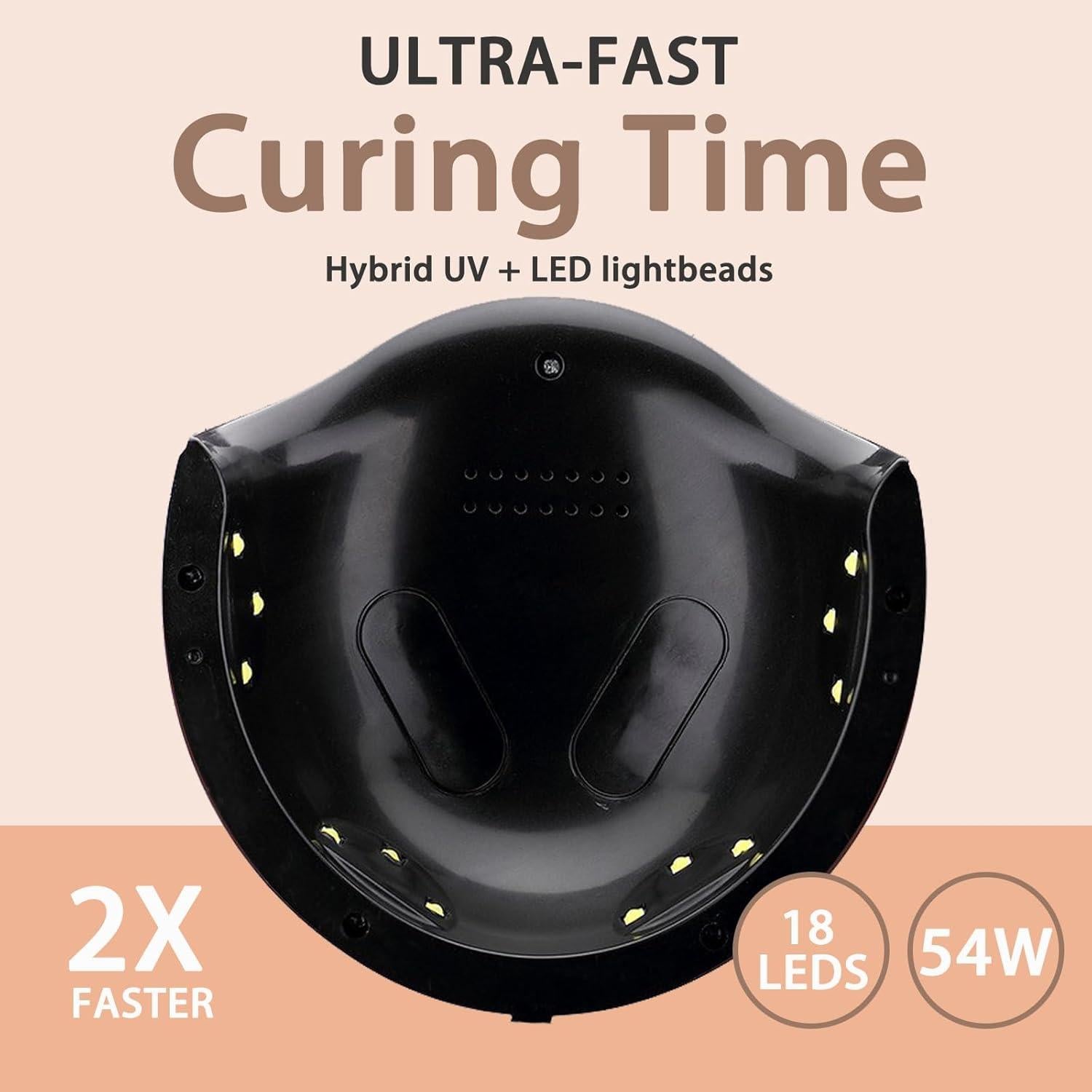 Lámpara de Uñas LED SUILU 54W con 18 Perlas y Temporizador