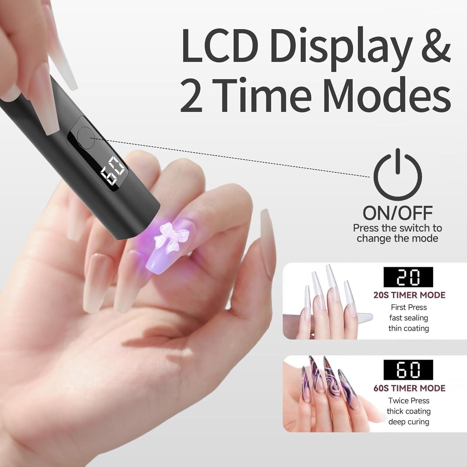 Lámpara UV de Mano E-riding Mini Recargable 400mAh 10.99cm