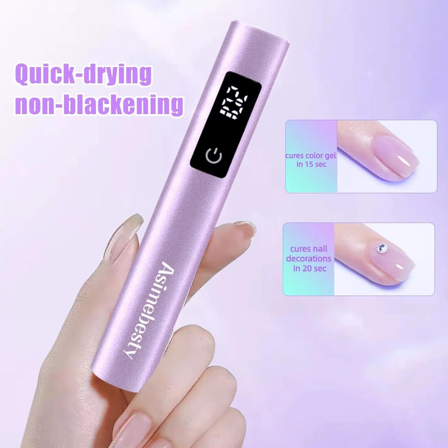 Mini Lámpara UV LED Asimebesty para Uñas de Gel, Portátil