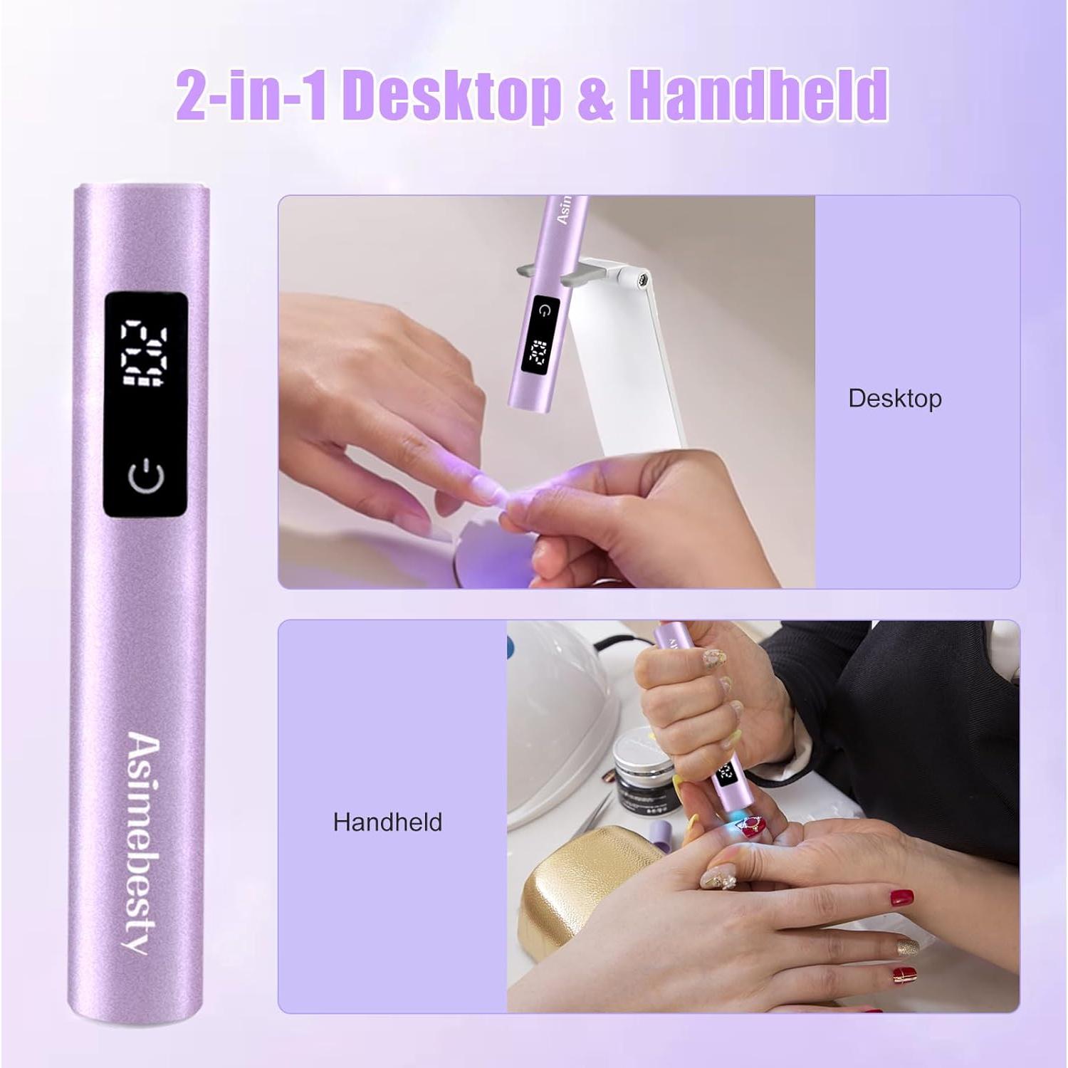 Mini Lámpara UV LED Asimebesty para Uñas de Gel, Portátil