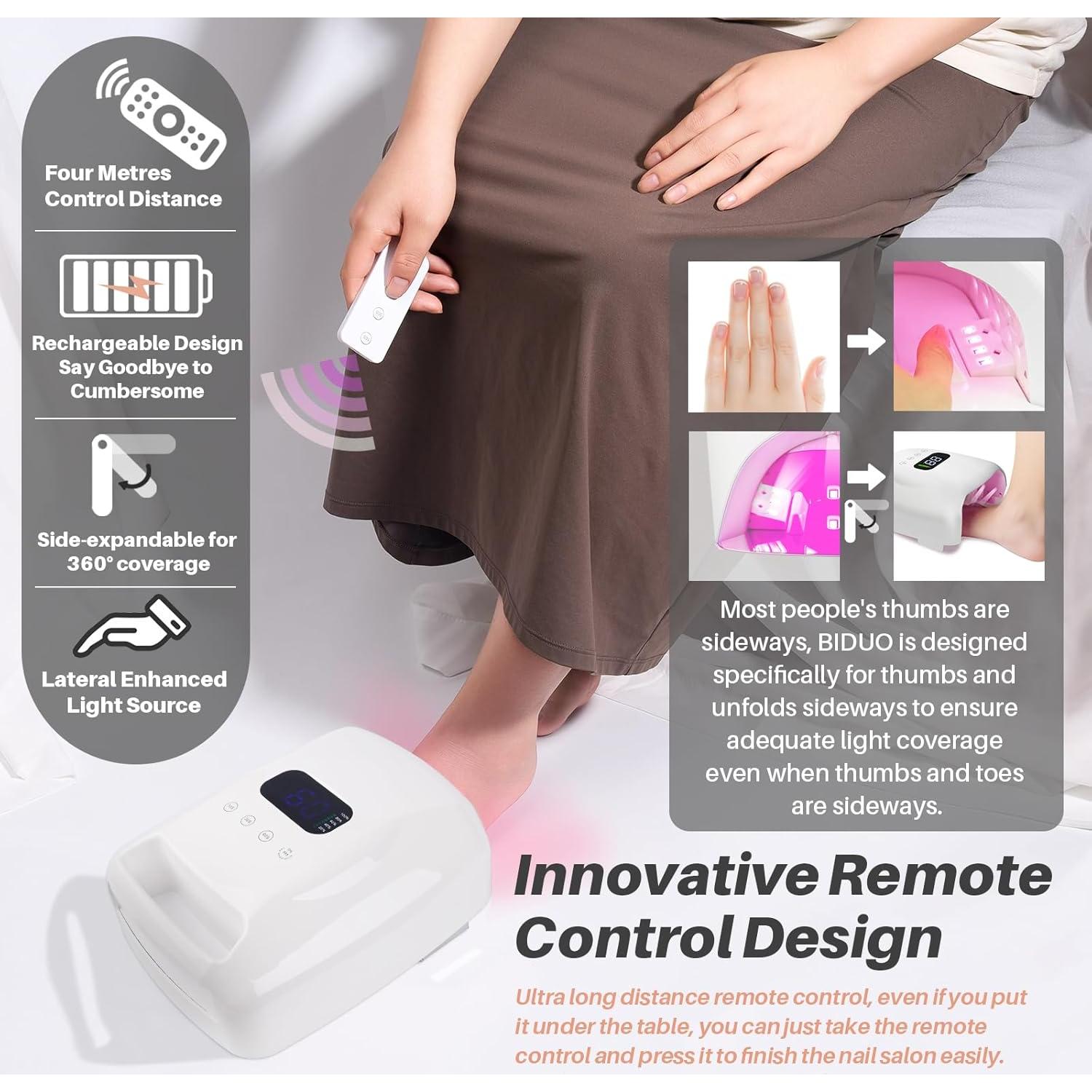 Lámpara UV Inalámbrica Biduo Y8-Pro 96W con Control Remoto