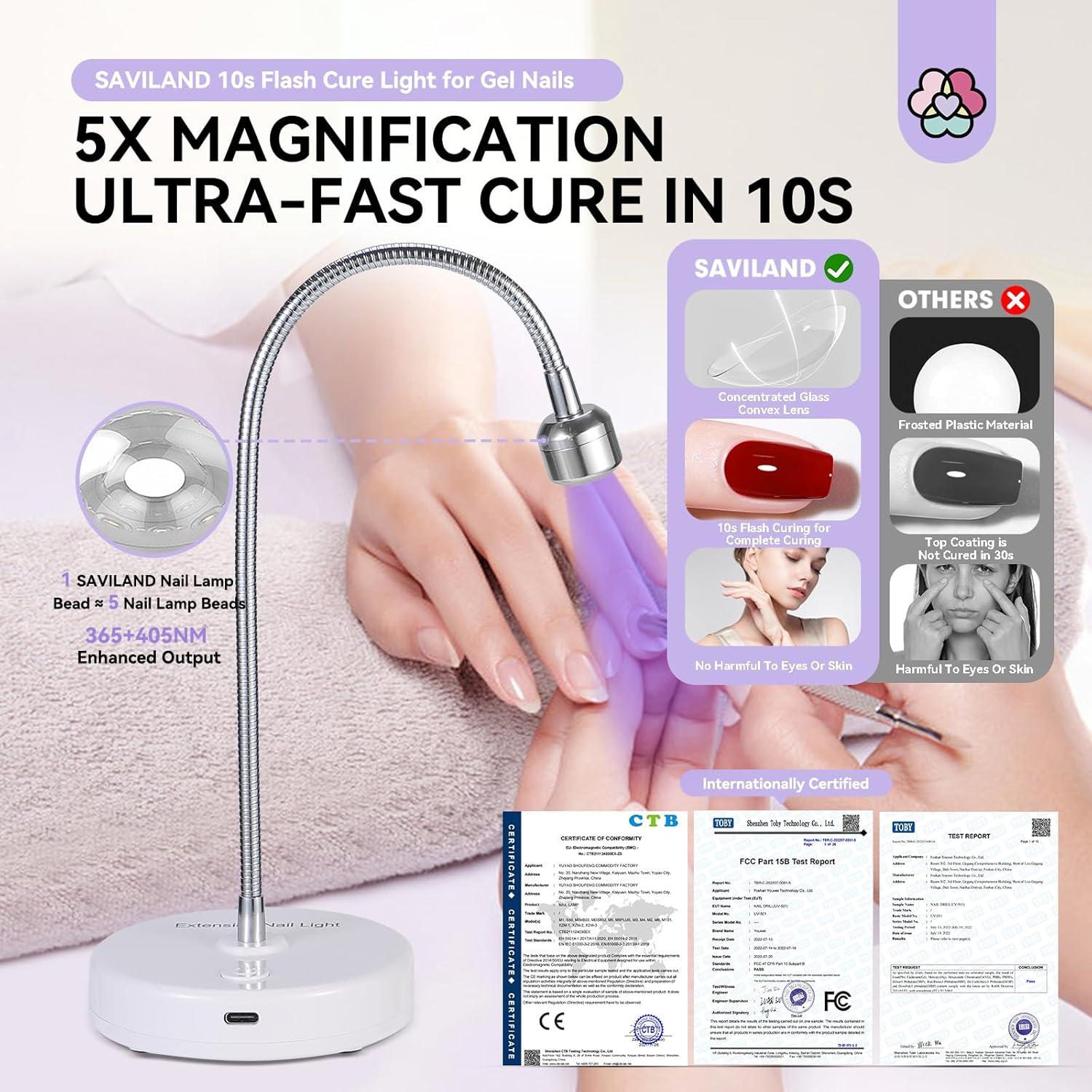 Lámpara UV SAVILAND 12W para Uñas de Gel - Secado Rápido