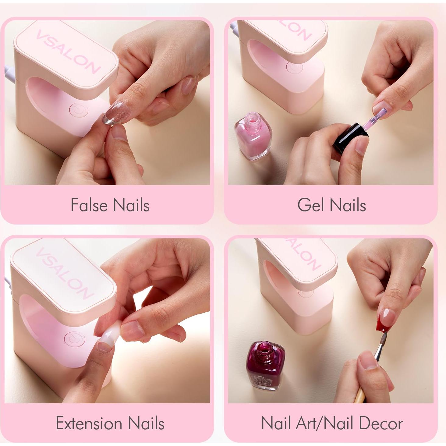 Mini Lámpara UV Vsalon para Uñas de Gel, 2 Temporizadores, USB