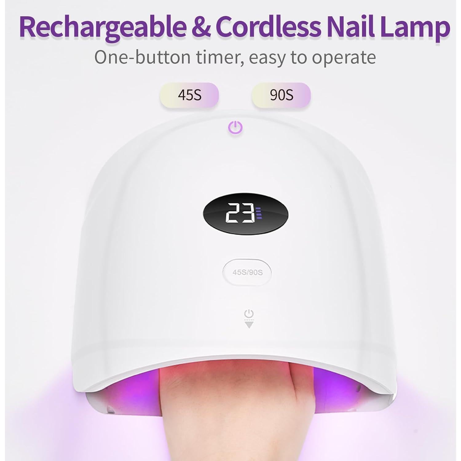 Lámpara UV LED Inalámbrica LASONAS S60 48W Recargable