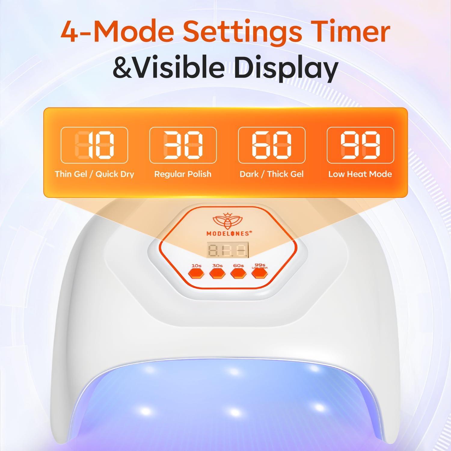 Lámpara de Uñas UV LED Modelones 4 Temporizadores 358g