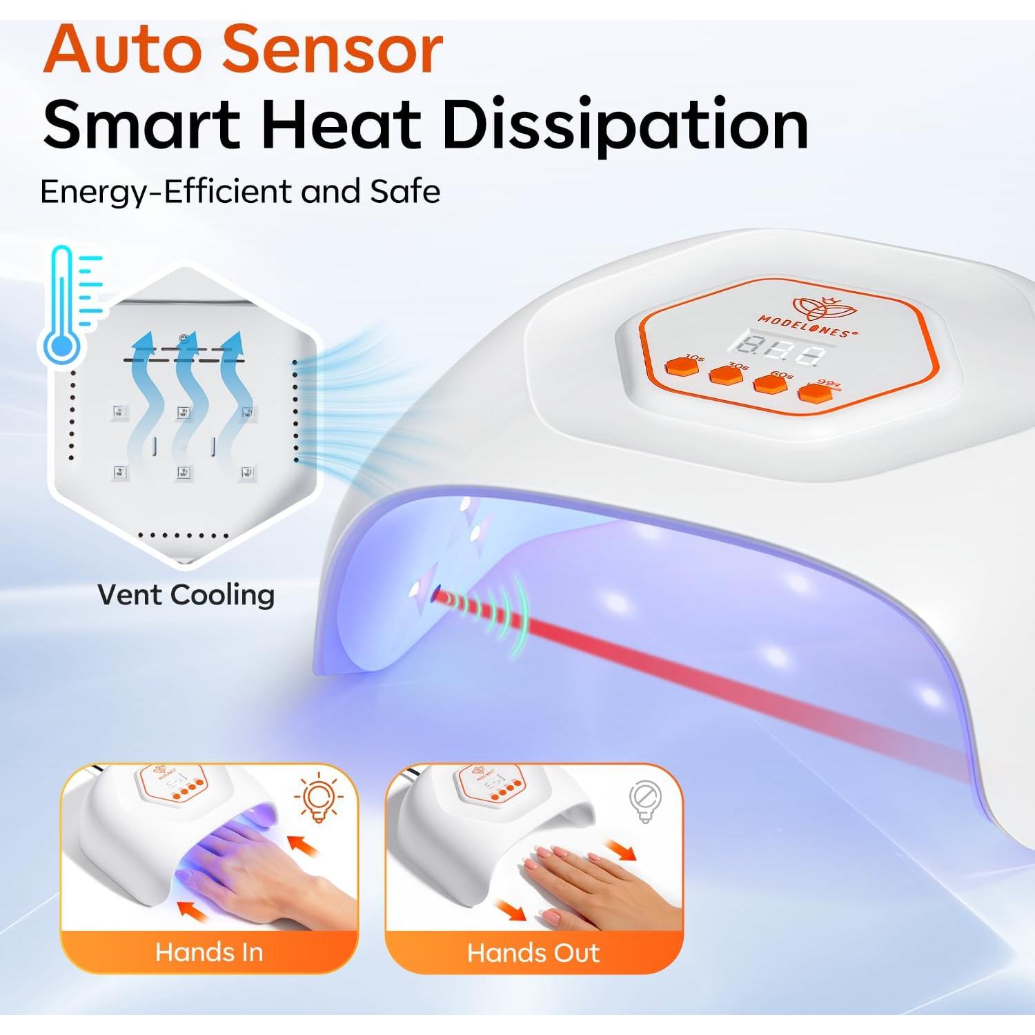 Lámpara de Uñas UV LED Modelones 4 Temporizadores 358g