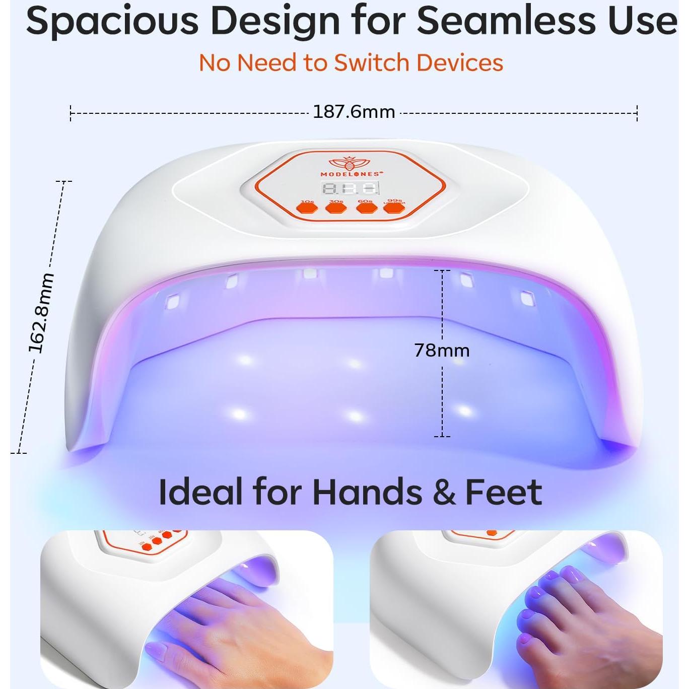 Lámpara de Uñas UV LED Modelones 4 Temporizadores 358g