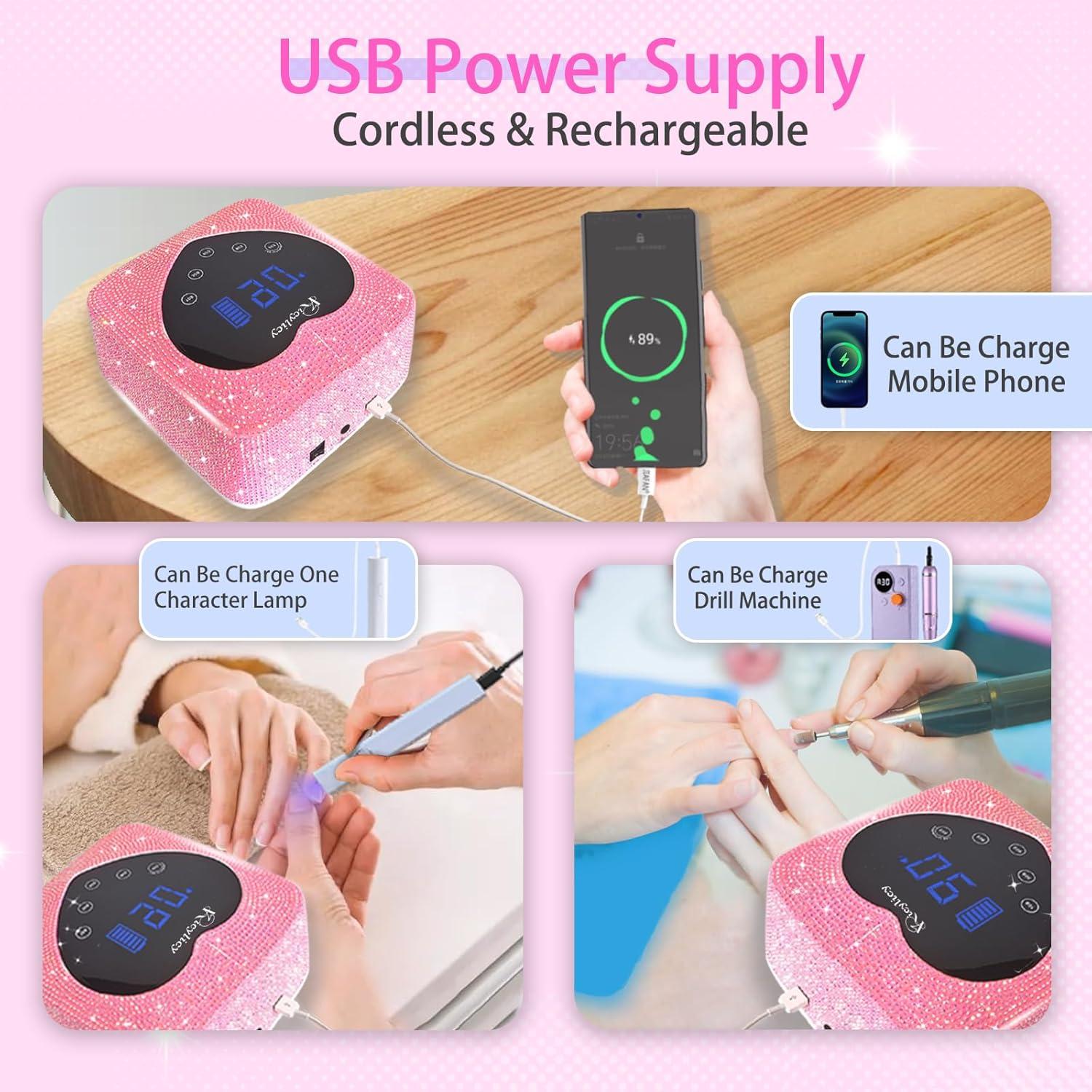 Lámpara de Uñas LED UV Kicylicy X20-PINK-D 72W Inalámbrica