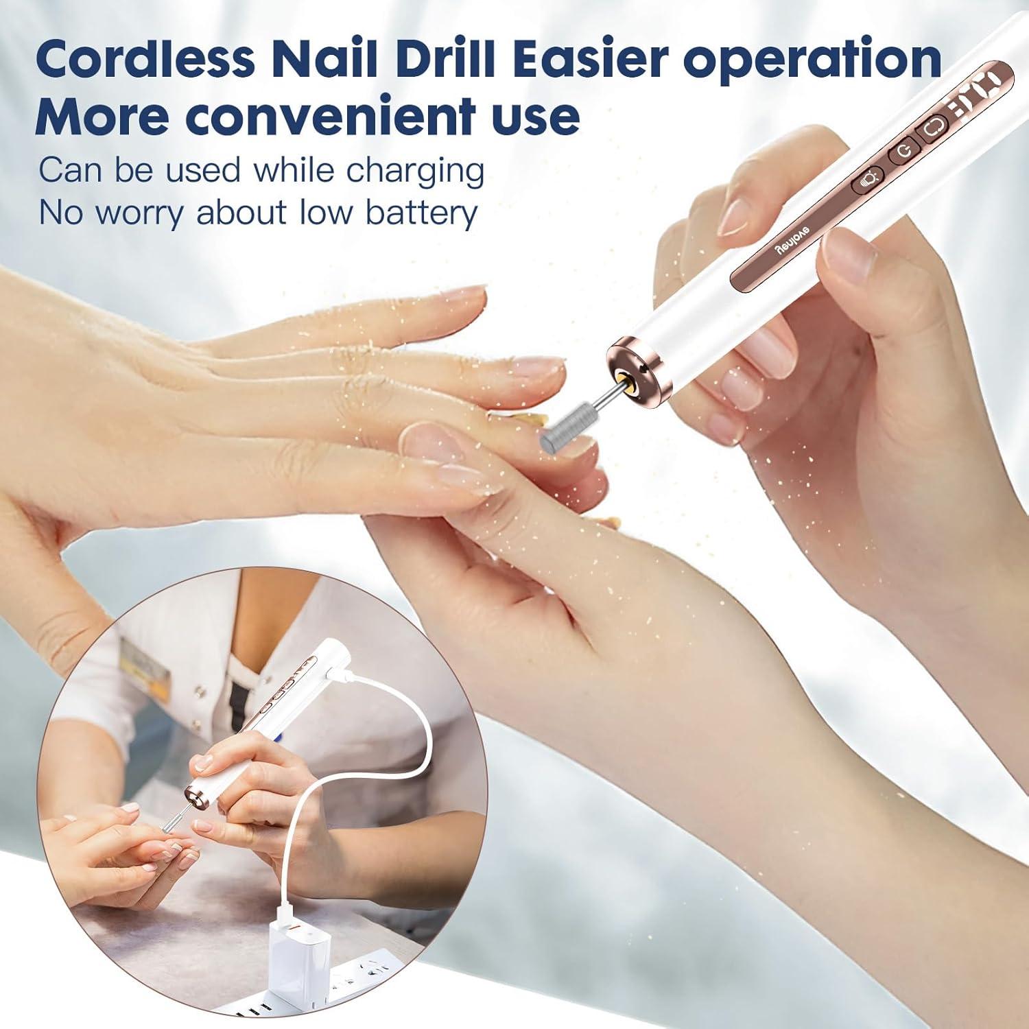 Taladro de Uñas Inalámbrico Yenlove 9 Velocidades con Lámpara UV