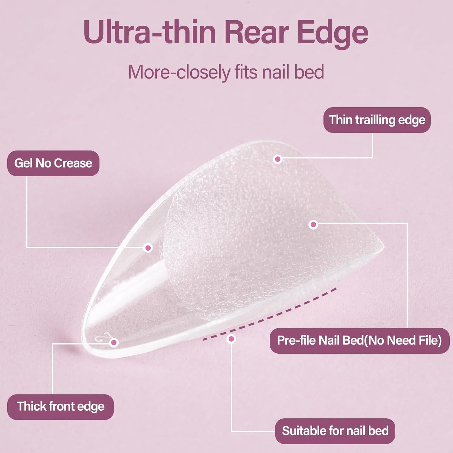 Kit de Uñas de Gel Almendra Corto Misssix - 216 Piezas