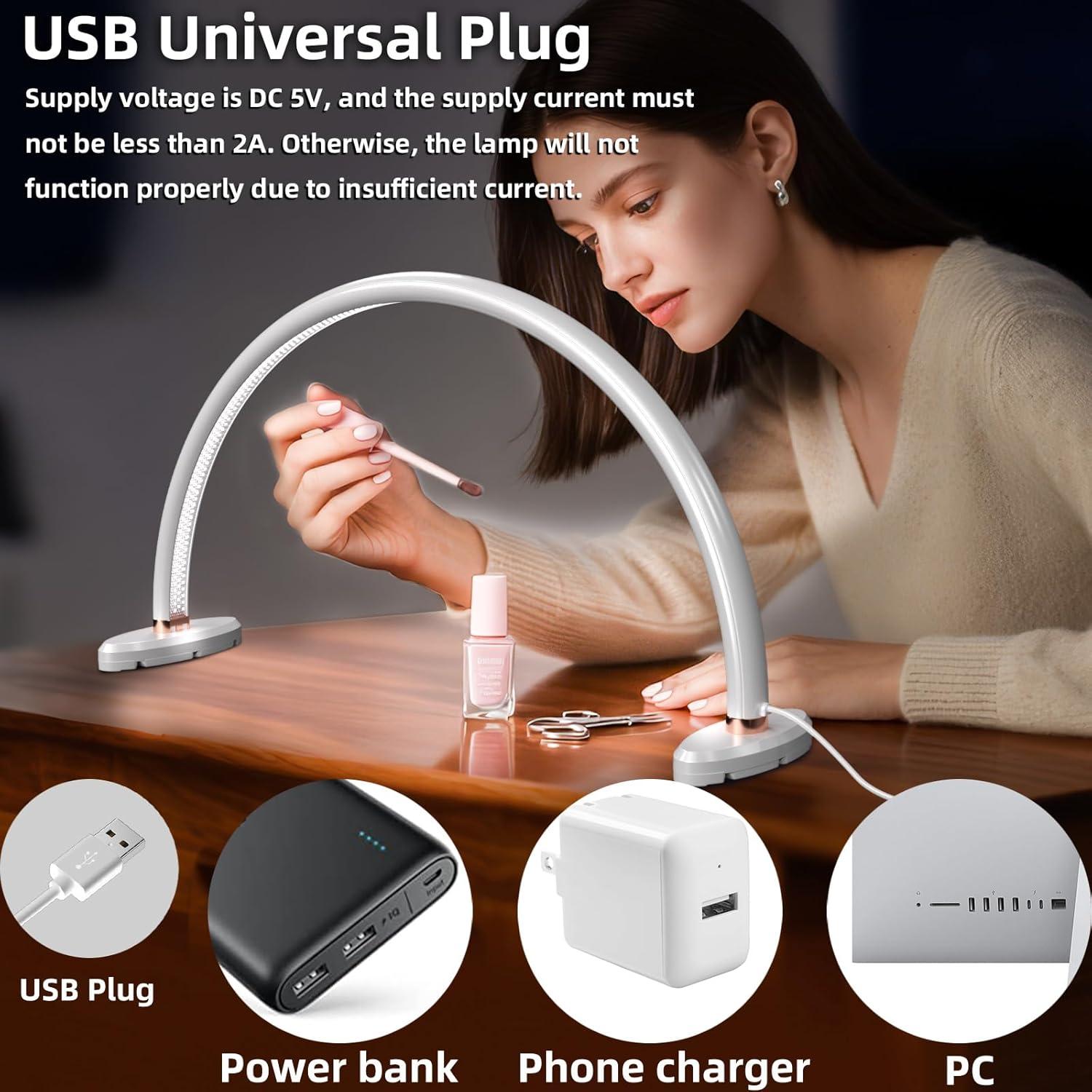 Lámpara de Escritorio LED Media Luna Welltell 40.64cm 3 Temperaturas