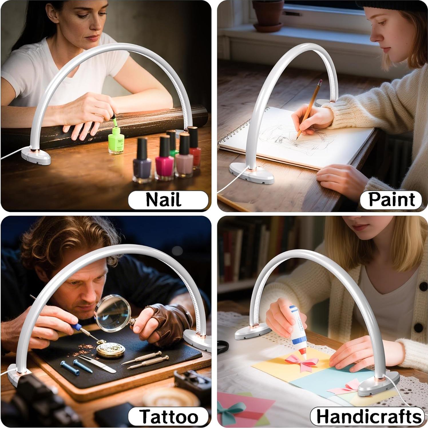 Lámpara de Escritorio LED Media Luna Welltell 40.64cm 3 Temperaturas