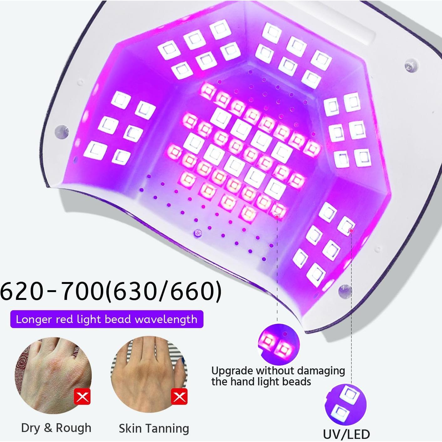 Lámpara de Uñas LED UV 308W NINGBO, Secado Rápido, 4 Modos