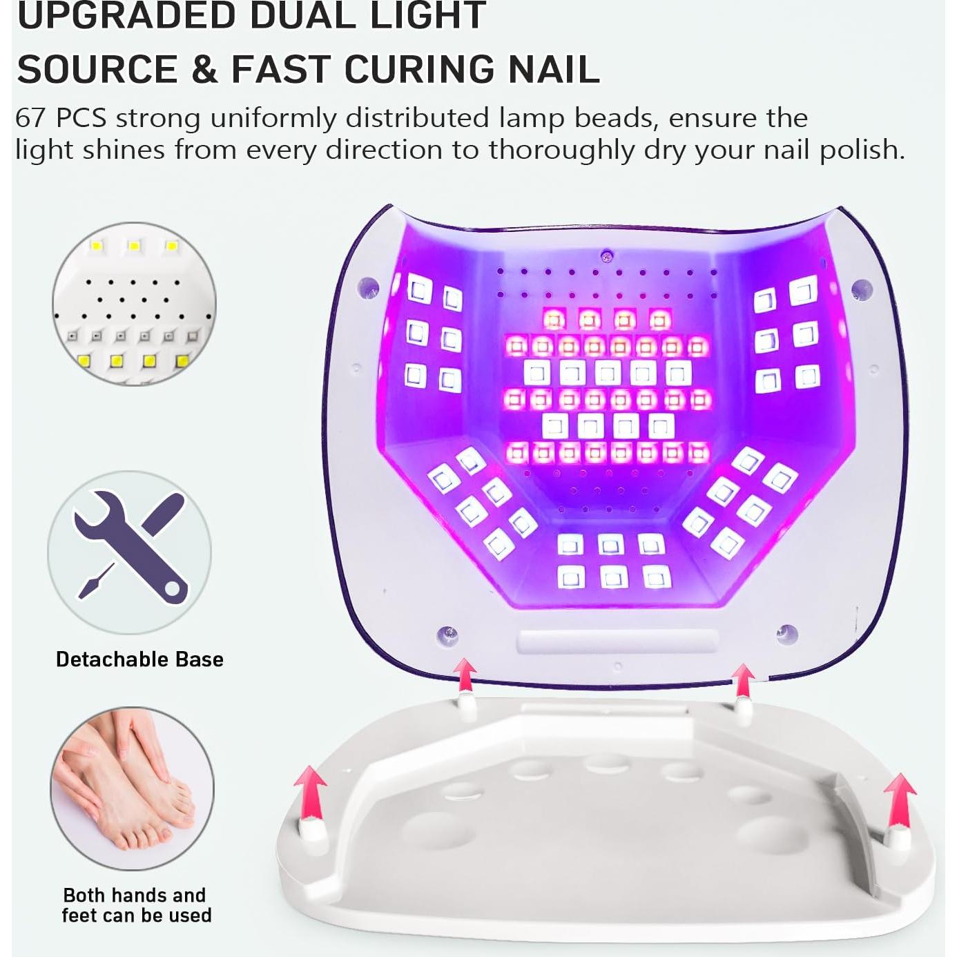 Lámpara de Uñas LED UV 308W NINGBO, Secado Rápido, 4 Modos