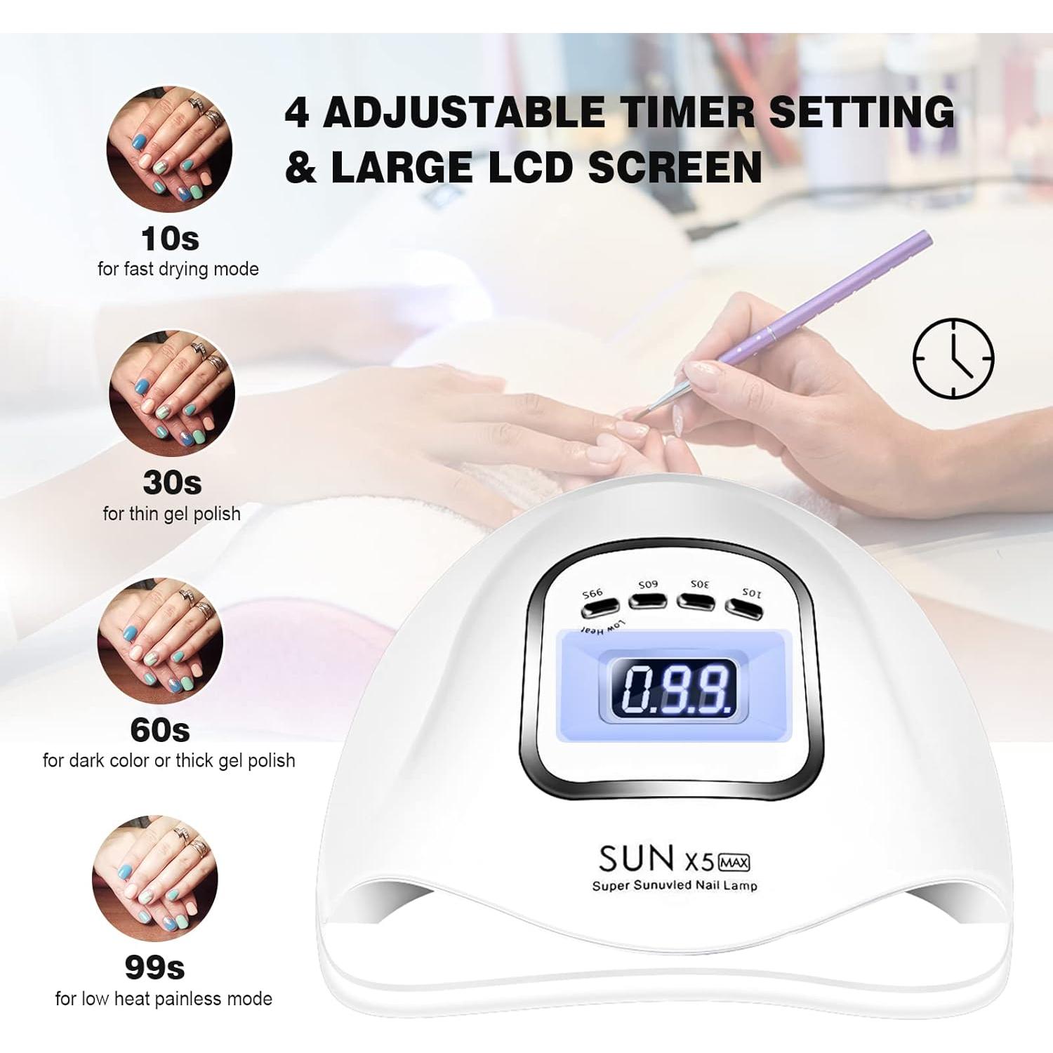 LAVAED Lámpara UV para Uñas de Gel 150W con Temporizador