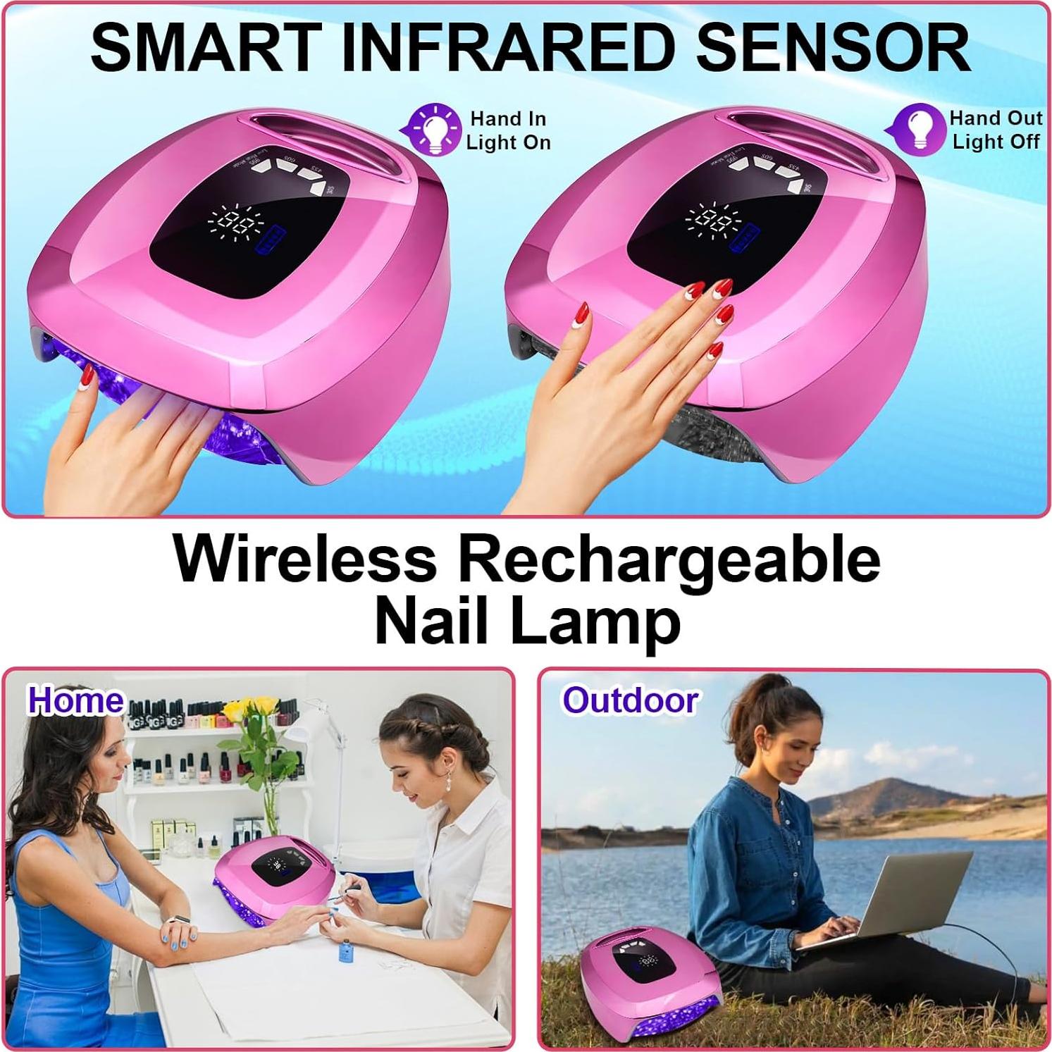 Secador de Uñas UV LED Inalámbrico ShineCai 108W Portátil