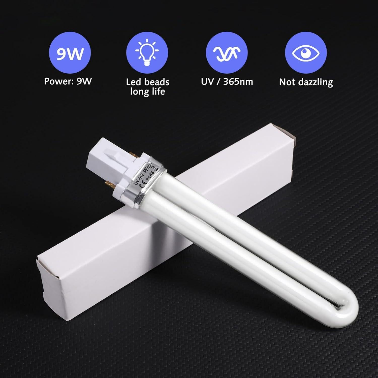 Bombillas de Uñas 9W 365nm IMIKEYA - 4 Piezas Reemplazo