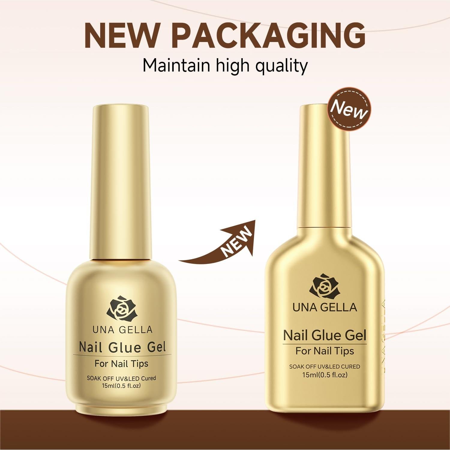 Pegamento para Uñas en Gel UNA GELLA 6 en 1 2Pcs 15ml