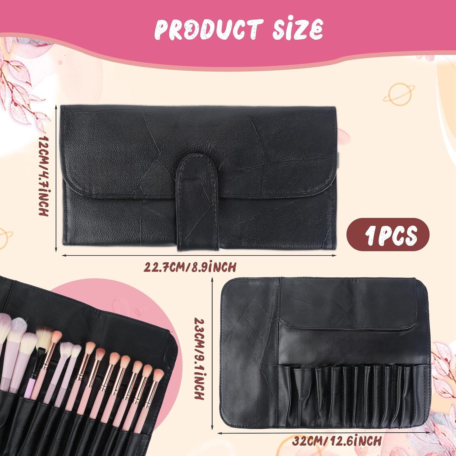 Organizador de Brochas de Maquillaje JJUNW Plegable Negro PU