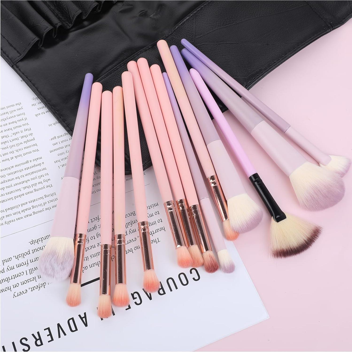 Organizador de Brochas de Maquillaje JJUNW Plegable Negro PU