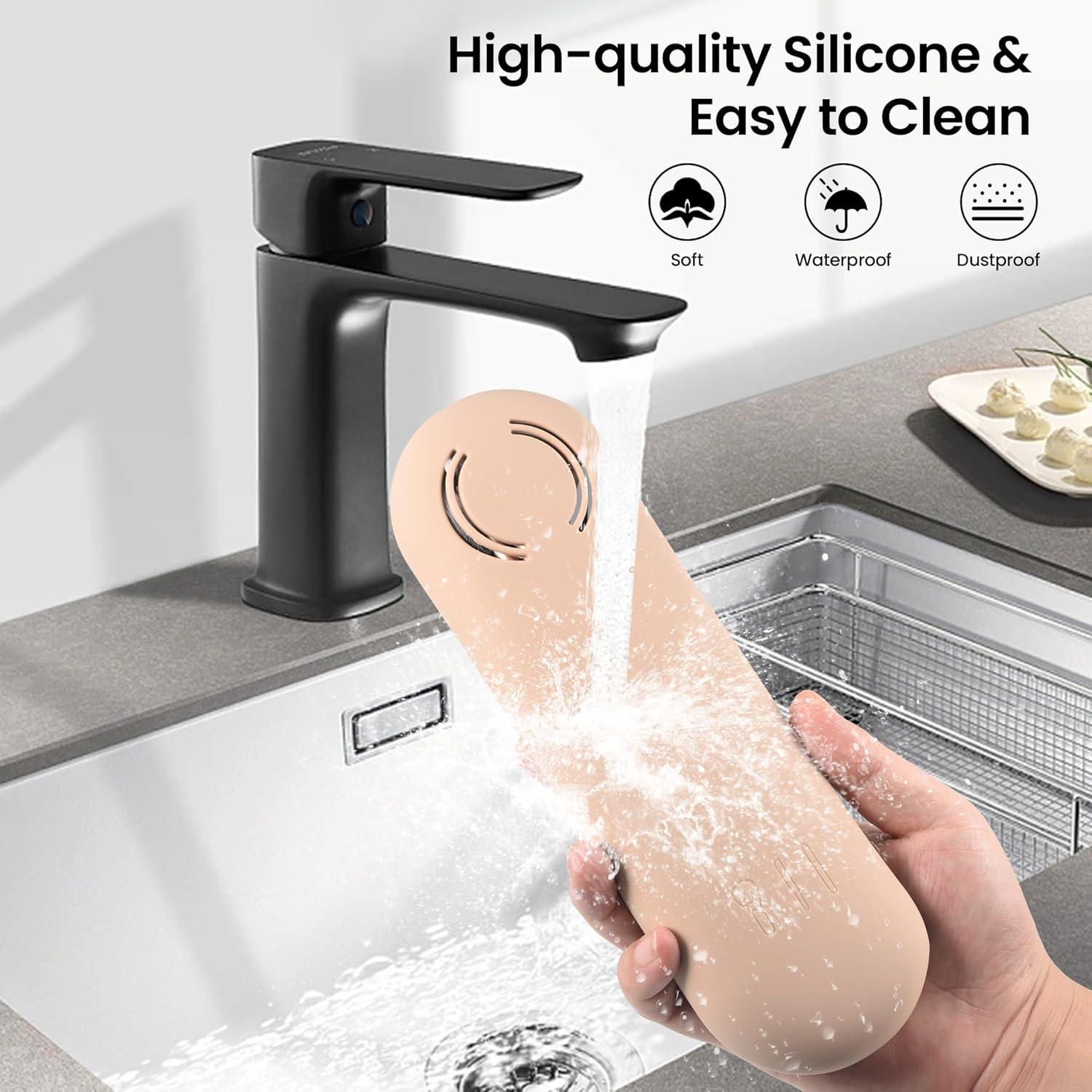 Estuche Organizador de Brochas de Maquillaje Silicona Caqui