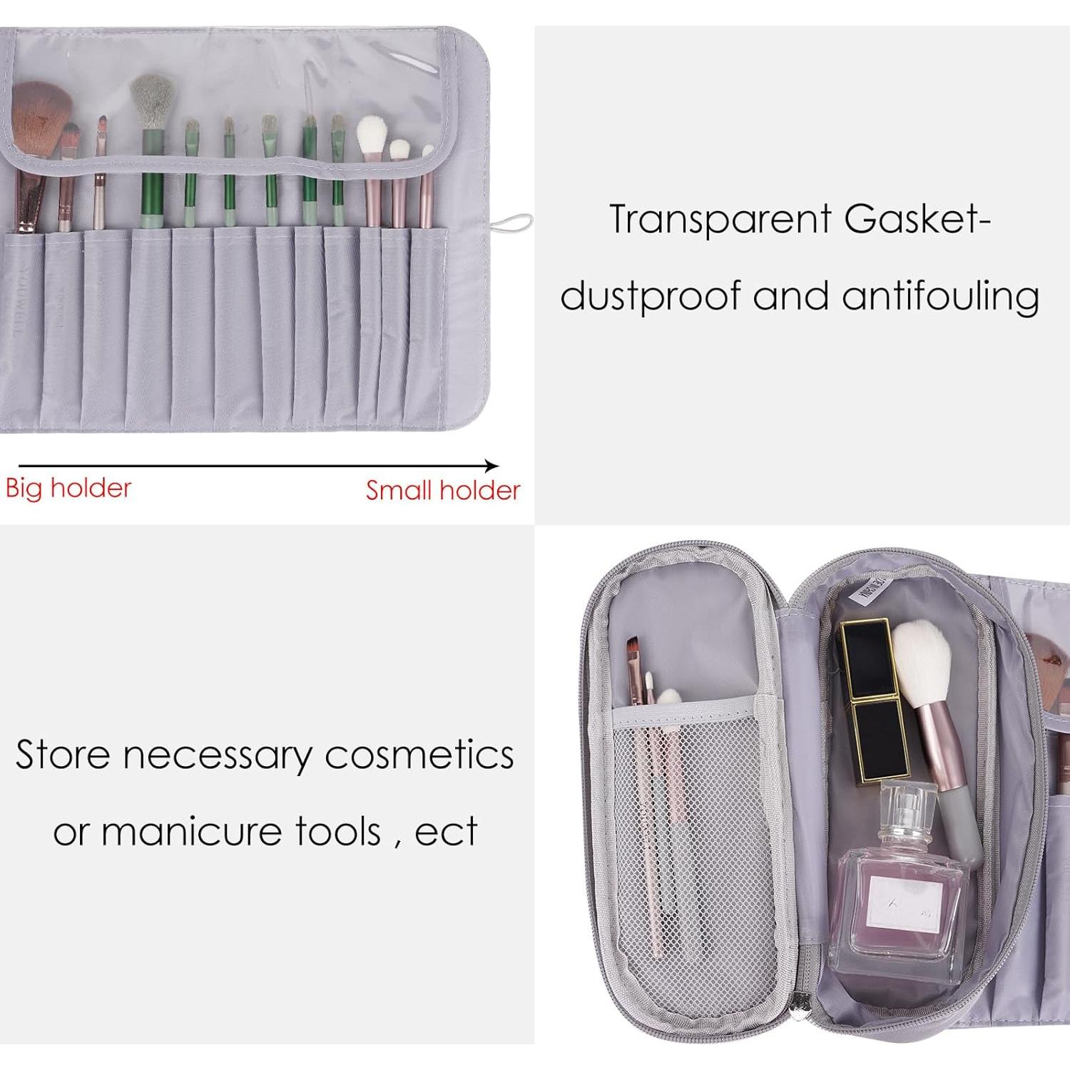 Bolsa de Maquillaje Plegable LUEXBOX Gris para Viaje