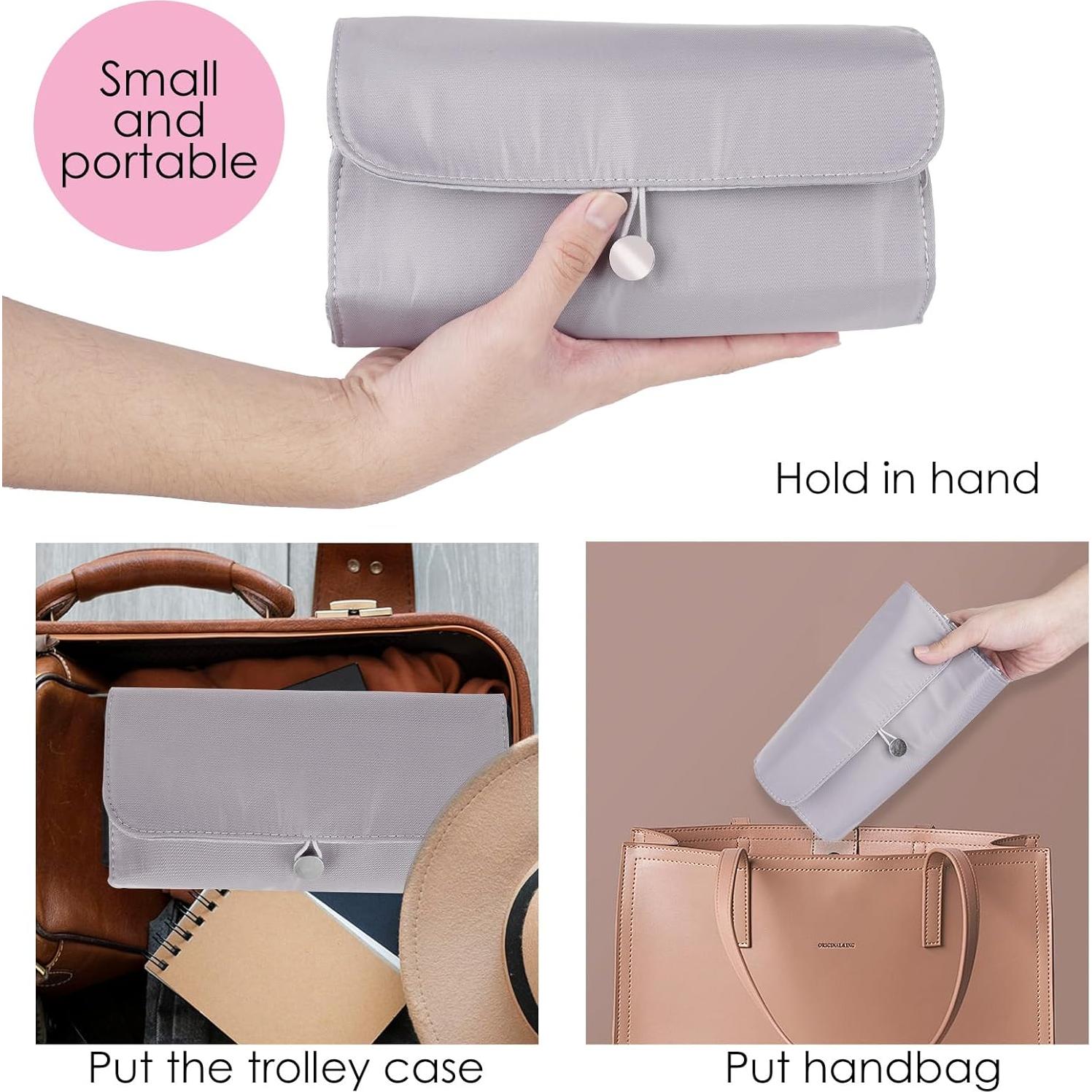 Bolsa de Maquillaje Plegable LUEXBOX Gris para Viaje