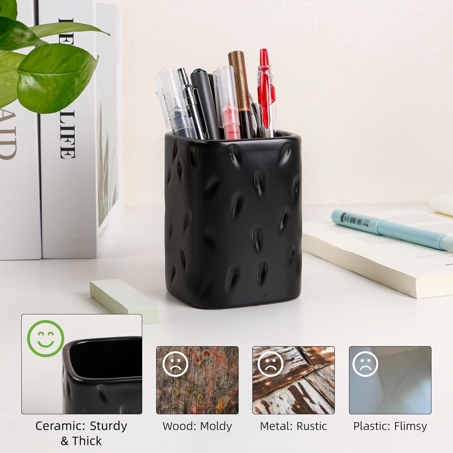 Soporte de Lápiz Cerámica ZEBERBO Gota de Lluvia Negro 310ml