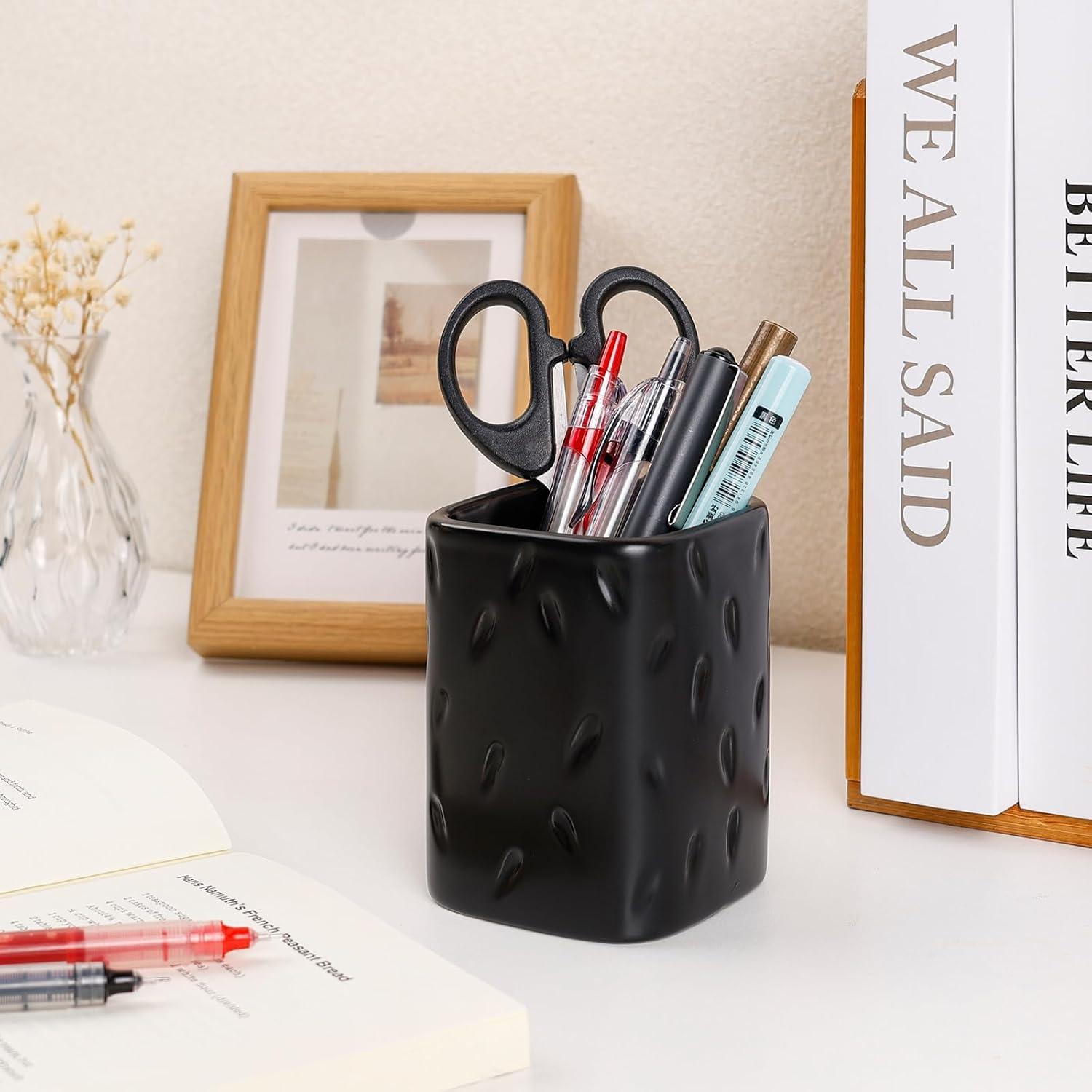 Soporte de Lápiz Cerámica ZEBERBO Gota de Lluvia Negro 310ml