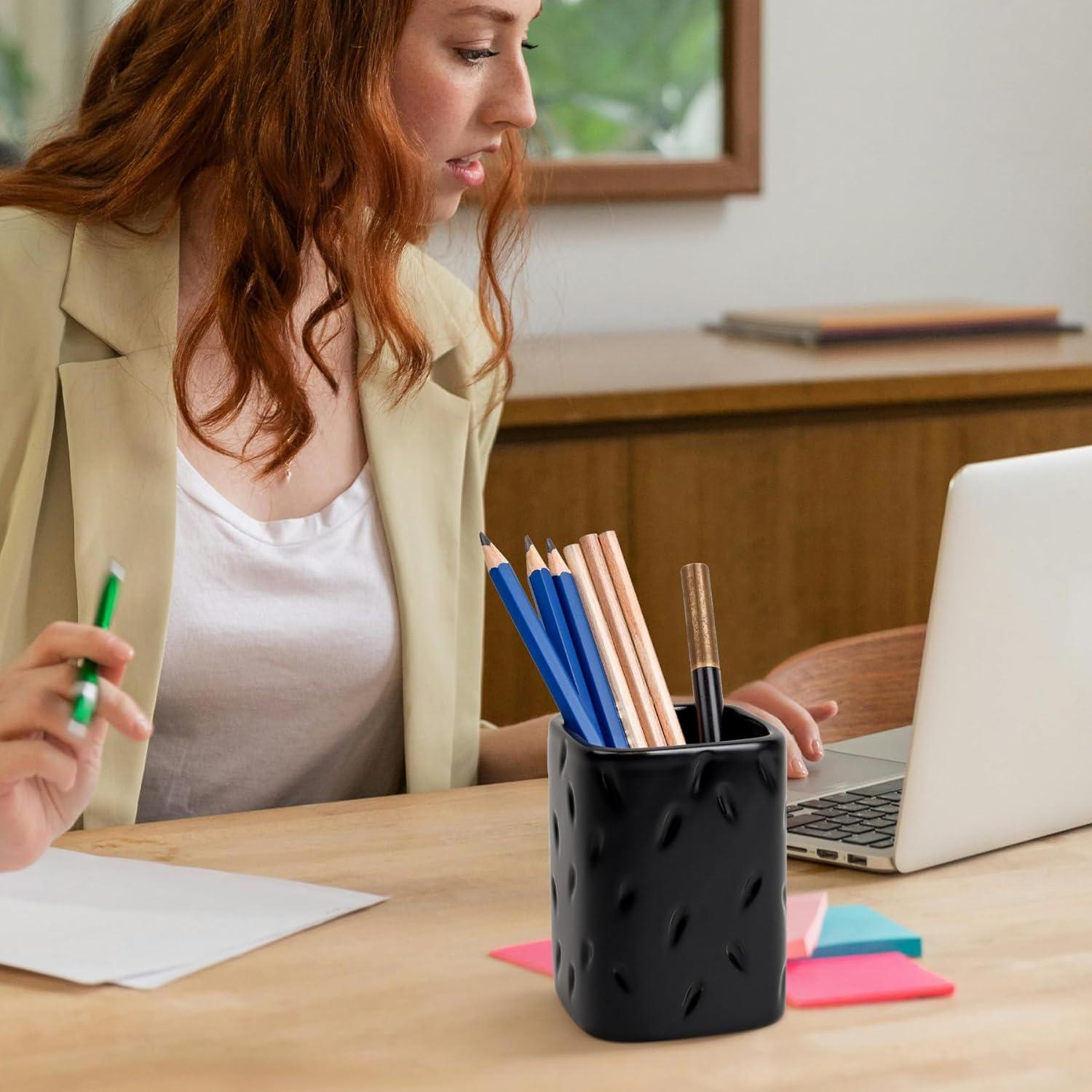 Soporte de Lápiz Cerámica ZEBERBO Gota de Lluvia Negro 310ml