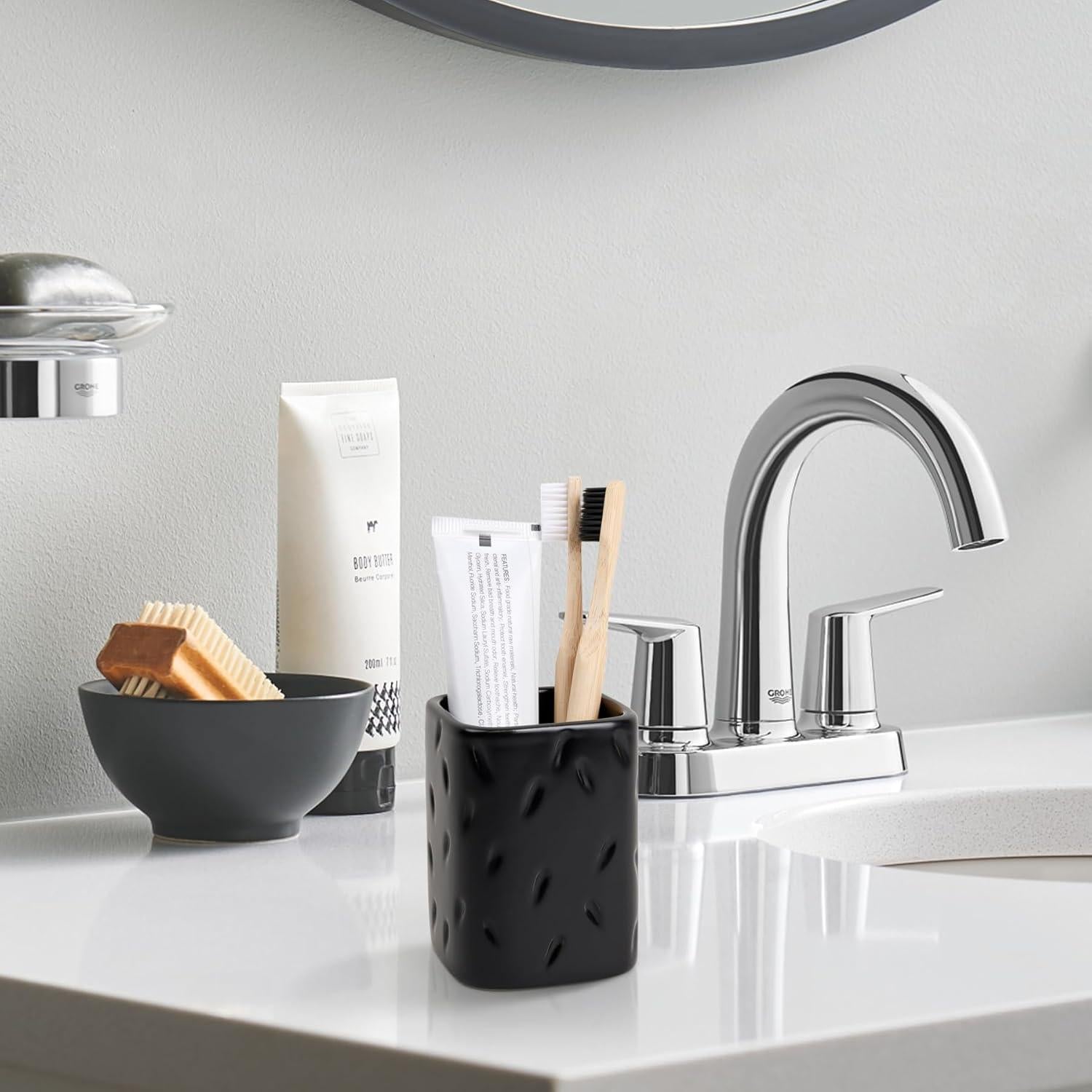 Soporte de Lápiz Cerámica ZEBERBO Gota de Lluvia Negro 310ml