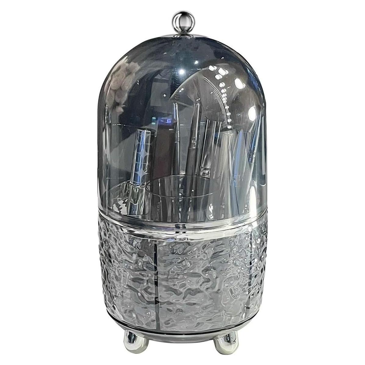 Soporte Rotatorio para Brochas de Maquillaje CHIRISEN Gris