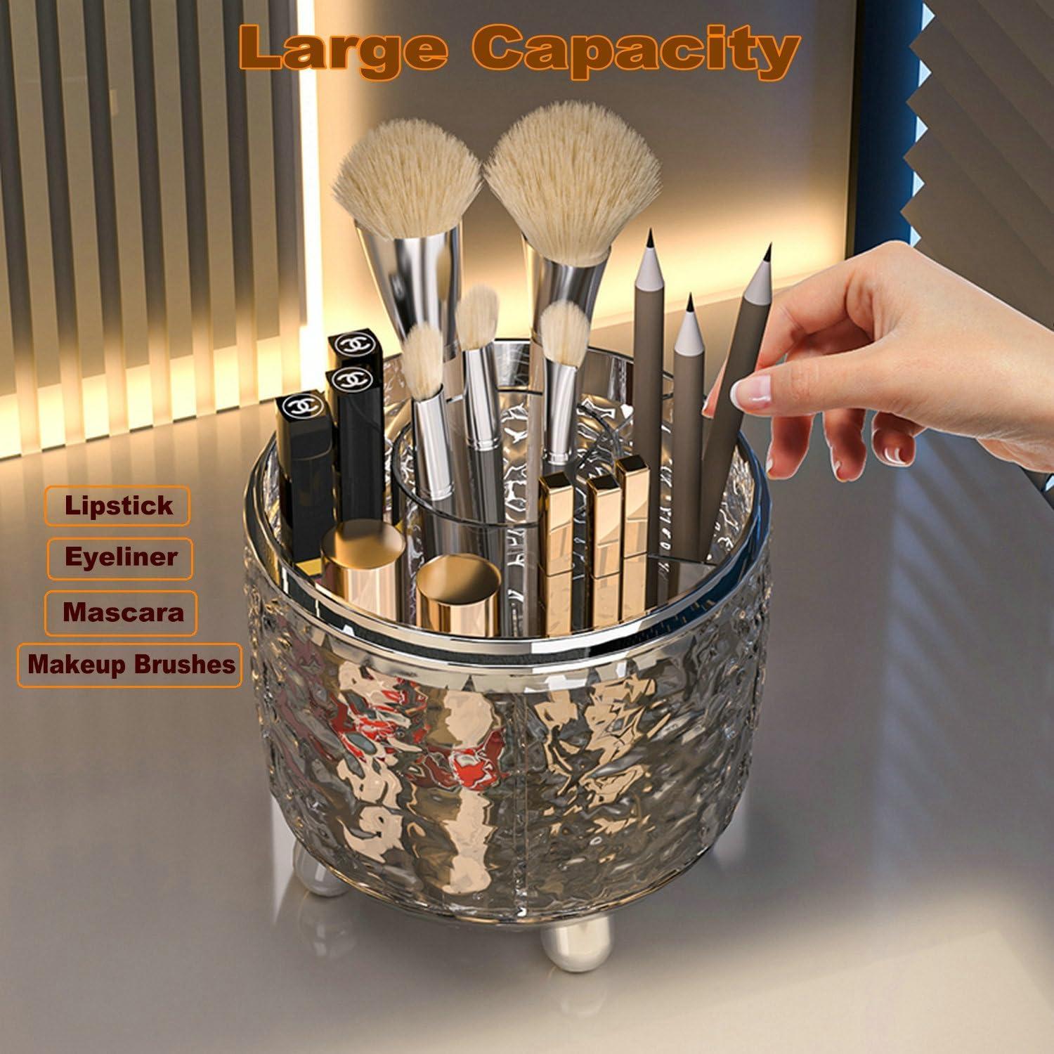 Soporte Rotatorio para Brochas de Maquillaje CHIRISEN Gris